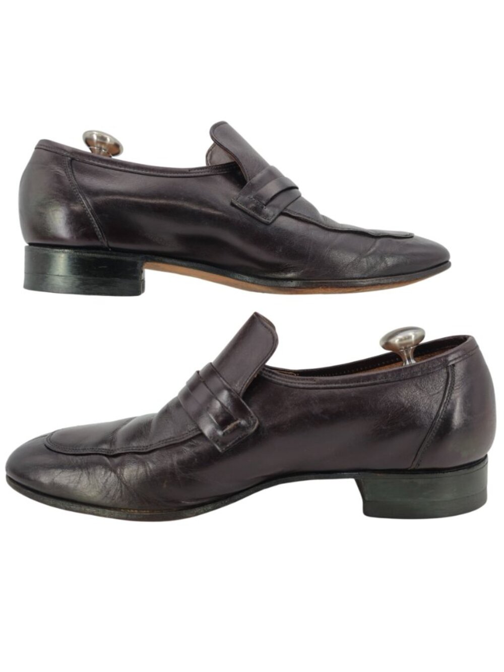 Vintage Melloflex Dacks Mens 9.5 Brown Leather Canada Dress Shoes Bit Loafers - Picture 5 of 10